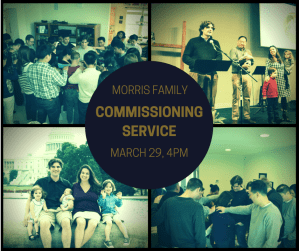 Our commissioning service at Ambassador will be at 4pm on March 29. 